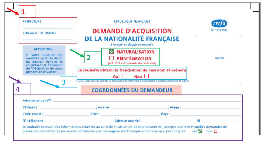 Comment remplir le formulaire de demande de naturalisation